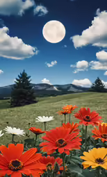 there is an image of a full moon at night time