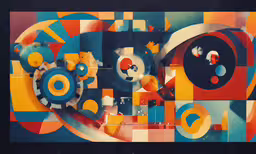 a photo of colorful artwork with circles on it,a series of multicolored images that look like a painting