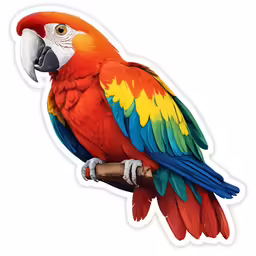 a sticker with a parrot on a branch