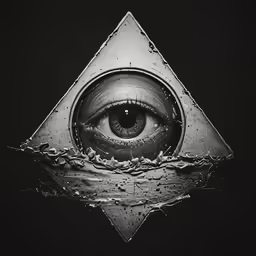 the triangle in the center is the shape of an eye
