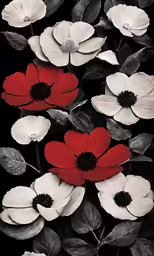 flowers that are on a black background