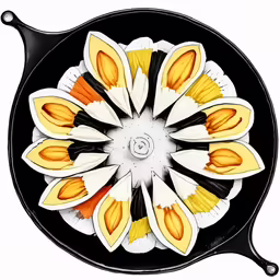 a painting of squash with orange flowers