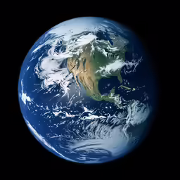 the planet is looking down on its shadow