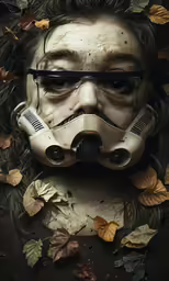 a man with a gas mask over his face
