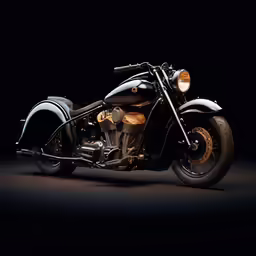 this motorcycle has an unusual headlight and chrome body