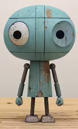 a blue cartoon character with many bumps and eyes