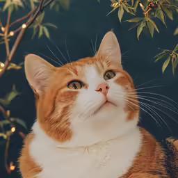 a cat that is laying down in a tree