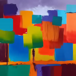 an artistic abstract art painting of various colors