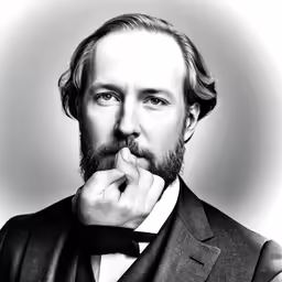 a black and white image of a man with a beard