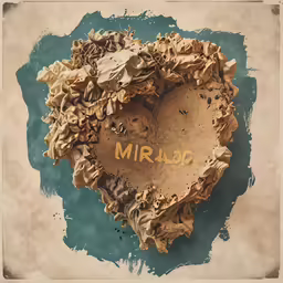 a heart shaped piece is shown with the word mirrol printed on it