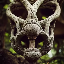 a strange looking object in the middle of a forest