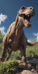 an image of a dinosaur outside in the wild