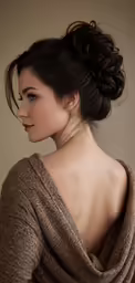 woman with braid wrapped around neck