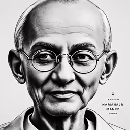 the drawing shows the face of a man with glasses