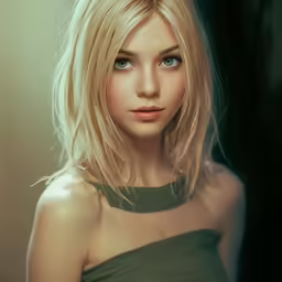 a very close up portrait of a woman