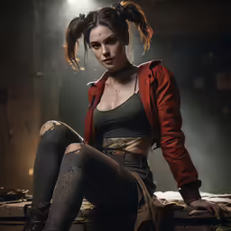 a young woman sitting on the floor with her foot in her pants