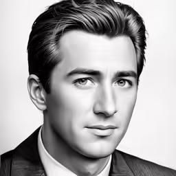 a portrait of the man with a serious look on his face
