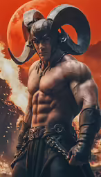 a male with an antler haircut and no shirt
