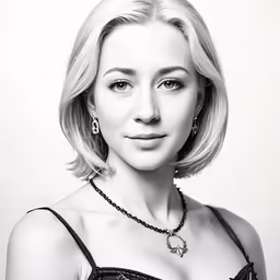a very cute lady with blond hair in a dress