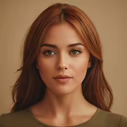 an image of a woman with blue eyes and red hair
