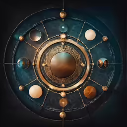 an artistic circle of life created with gold and gems