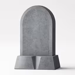 concrete stone tombstone with two heads