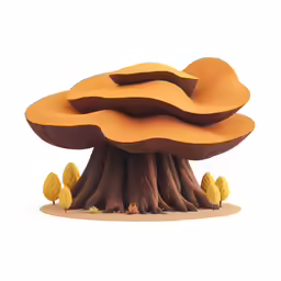 a cartoon mushroom is sitting on top of the ground