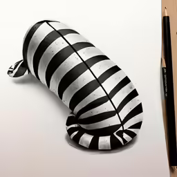 a paper with a picture of a fish made out of stripes