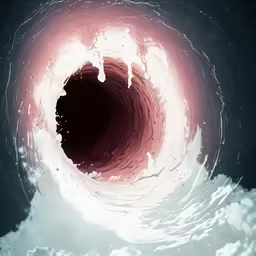 there is a view into the water from inside a pipe