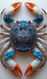 an abstract crabs made from various colored rocks