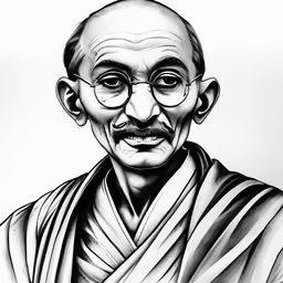 gandhi gandhi drawing with pencils on paper