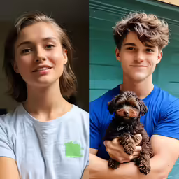 a couple of people that have a dog