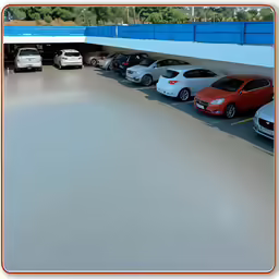 there are many cars parked near an underpass
