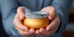 a person holding an unusual object in their hands