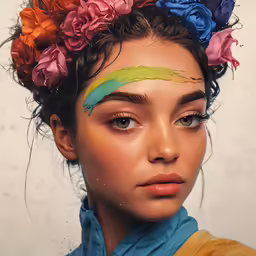 an image of a girl with multicolored eyes
