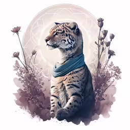 a tiger sitting on top of a white background