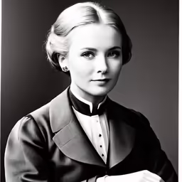 a woman in an elegant uniform is posed for a portrait