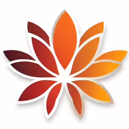an orange flower with two leaves
