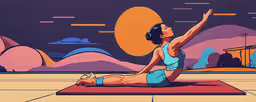 an image of a woman doing yoga,woman doing yoga on top of a red mat
