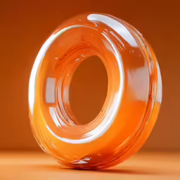 a white and orange plastic tube on a brown surface