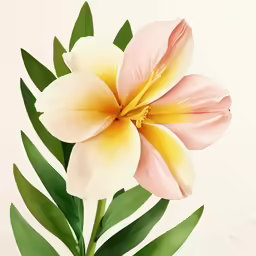 the flower is yellow and white with green leaves