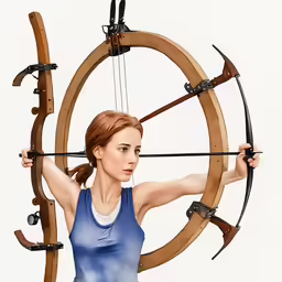 a digital drawing of a woman holding a bow and arrow