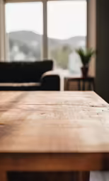 a table and couch with no one around it