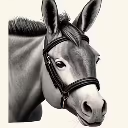 a black and white photo of a horse with a long mane
