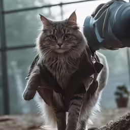 the cat is going through the very dirty area