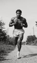 a man that is running down the street
