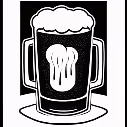 a drawing of a mug with beer on it
