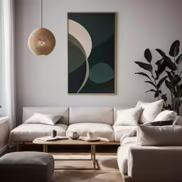 living room with couches and tables by the window