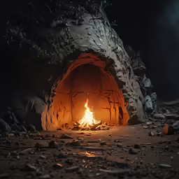 the coal fireplace is very old and burnt