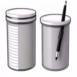 this is two cans that have pencils in them